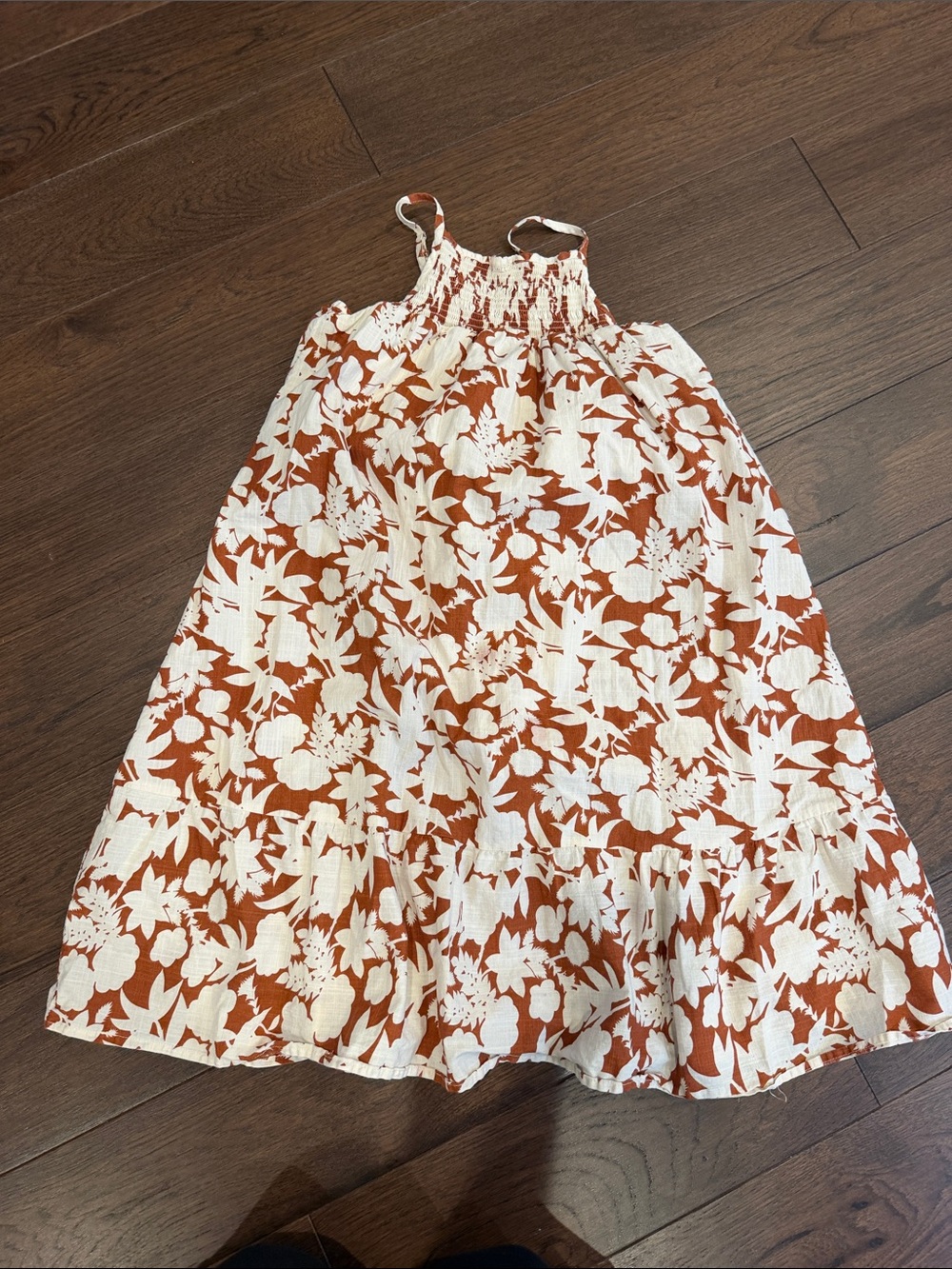 Cat & Jack Rust and White Floral Sundress Size Medium 7/8 - C11-764